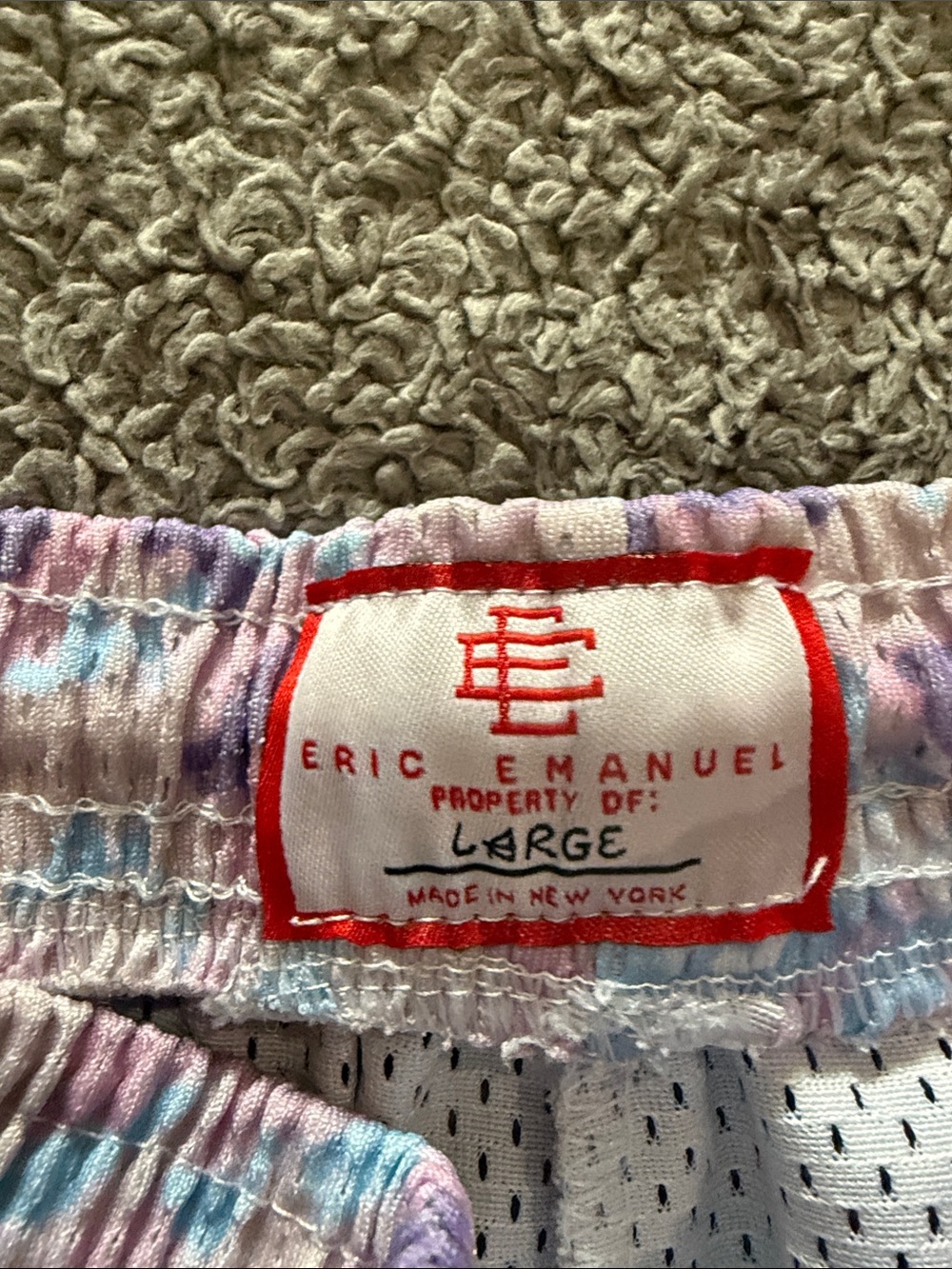 Eric Emanuel Kids Pastel Camo Mesh Shorts - Pink, Blue, Purple - Picture 3 of 4